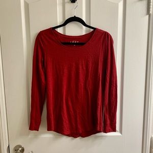 ANN TAYLOR LOFT DEEP RED LONG SLEEVE